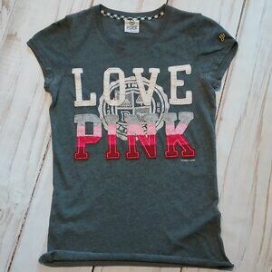 Victoria's Secret 💕💜 Womens Charcoal Gray Top Embroidered Baby Doll Shirt 💜💕